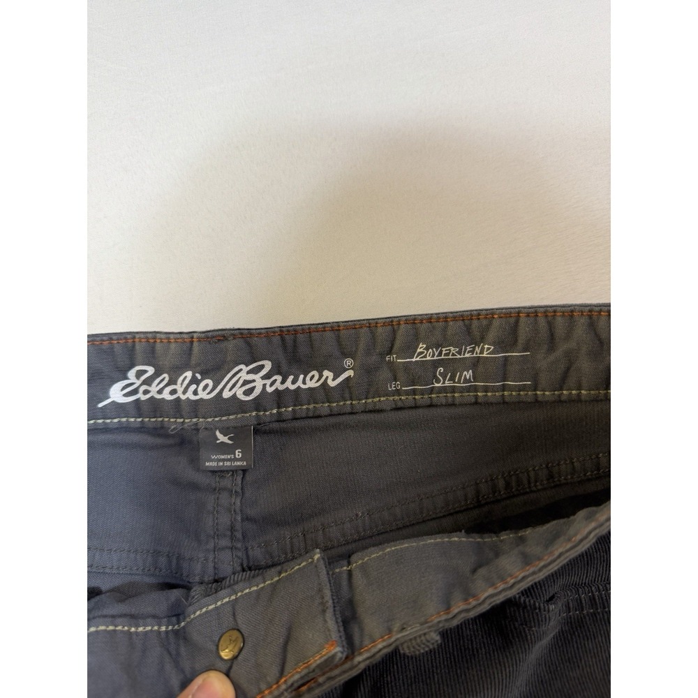 Eddie Bauer Women's Size 6 Corduroy Pants Boyfriend Slim Fit , Leg‎ Relaxed Gray - Picture 6 of 9